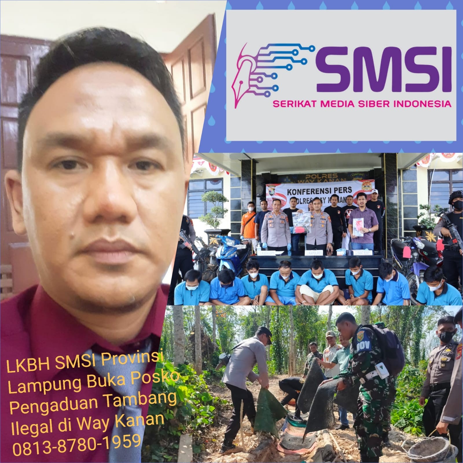 LKBH SMSI Provinsi Lampung Buka Posko pengaduan Tambang Emas Liar di Way Kanan